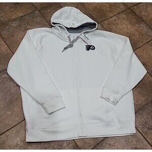 Antigua Philadelphia Flyers Mens 2XL White NHL Hockey Full Zip Hoodie NWT